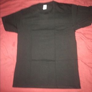 Men T Shirt Solid Color Black Large